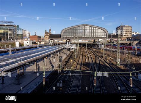 Hanseatic City Hamburg View Of The Tracks And The Main Station With