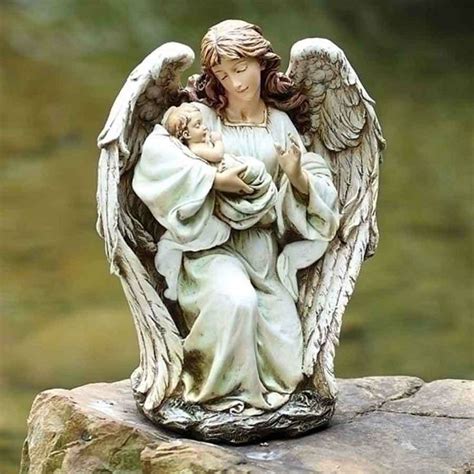 Roman Josephs Studio 17 Angel With Sleeping Baby Garden Art Statue