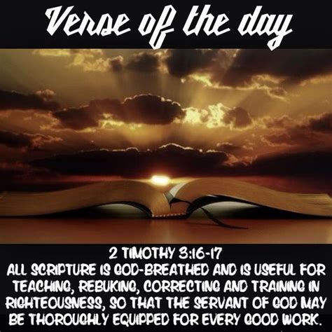 Learn what it means to say the bible is inspired. Verse of the day: 2 Timothy‬ ‭3‬:‭16-17‬ All Scripture is ...