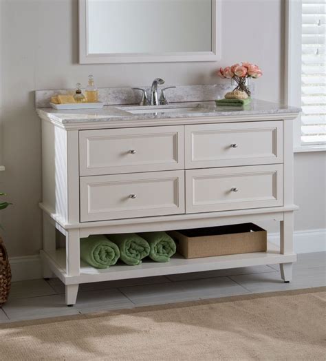 Home depot vanity bathroom are very popular among interior decor enthusiasts as they allow for an added aesthetic appeal to the overall vibe of a property. St. Paul Teasian 49-inch W 4-Drawer Freestanding Vanity in ...