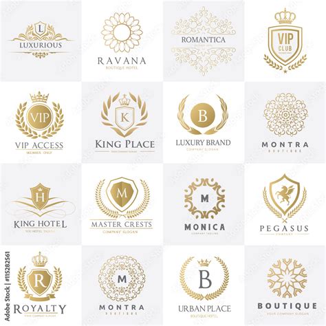 Hotel Logo Luxury Logo Collection Crest Logo Setpremium Logo