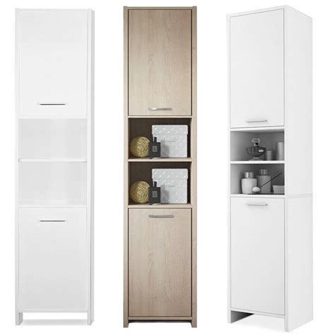 This tall storage cabinet is ideal assistance to help you to keep your home tidy and clean. Bathroom Cabinet Tall Shelving Storage Cupboard White ...
