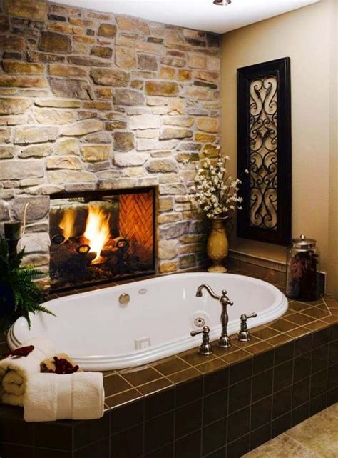 Bathroom Fireplace Ideas Bathroom Fireplace Rustic Master Bathroom