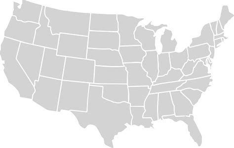 Blank Similar Usa Map Isolated On White Background United States Of