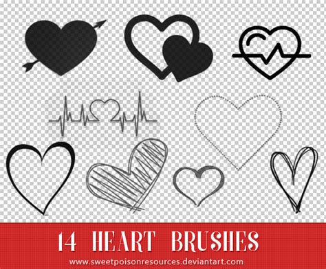 Heart Brushes Photoshop By Sweetpoisonresources On Deviantart