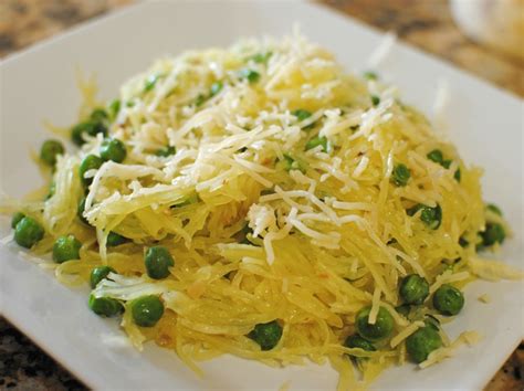 Spaghetti Squash With Peas And Parmesan The Style Scribe