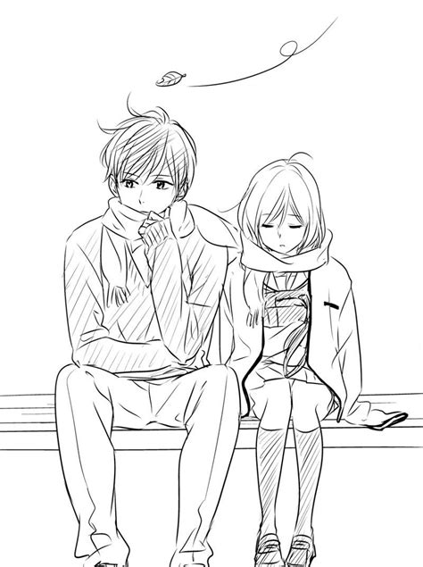 Couples Realistic Anime Coloring Pages