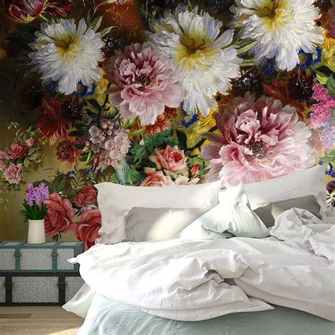 Custom Floral Wallpaper Mural European Style Retro Decor Bvm Home