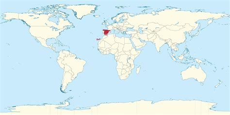 España en el mapa mundial países circundantes y ubicación en el mapa de Europa