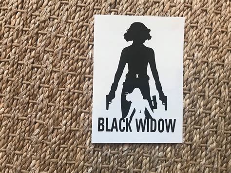 Custom Vinyl Superhero Black Widow Decal Personalized Etsy