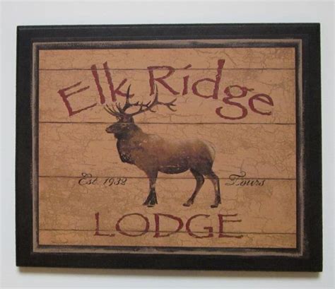 From canvas to cast metal, framed to floral paintings, find decorative wall decor and artful designs to enhance your space. Elk Lodge Wall Decor Picture rustic country log cabin style inn sign distressed | Decorative ...