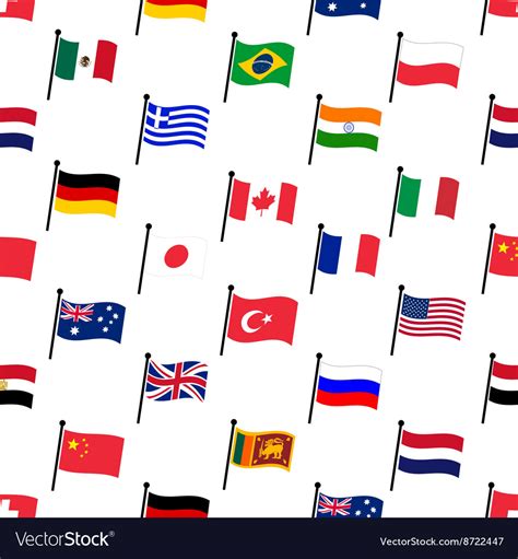 Color Flags Different Country Seamless Pattern Vector Image
