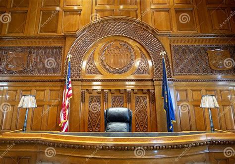 Courtroom Judge Court Law Lawyer Legal Background Stock Photo