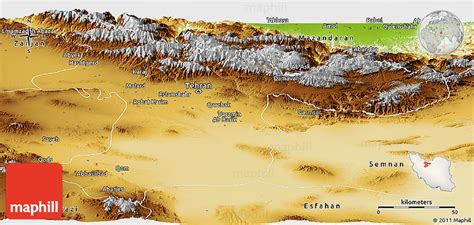 Physical Panoramic Map Of Tehran