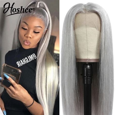 Silver Grey Body Wave Lace Front Wig 13x4 Lace Frontal Human Hair Wigs