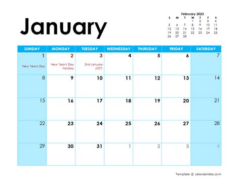 2023 Uk Monthly Calendar Colorful Design Free Printable Templates