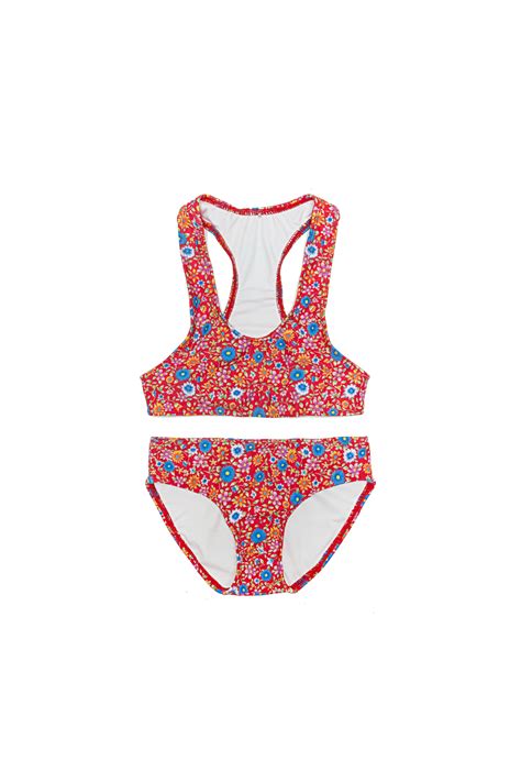 Racer Back Bikini Star Flower Red Coco And Ginger