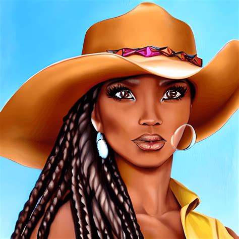 Gorgeous Light Skinned African American Cowgirl · Creative Fabrica