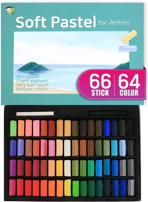 Hi Shi Soft Chalk Pastels 64 Colors 2pcs Non Toxic Art Supplies