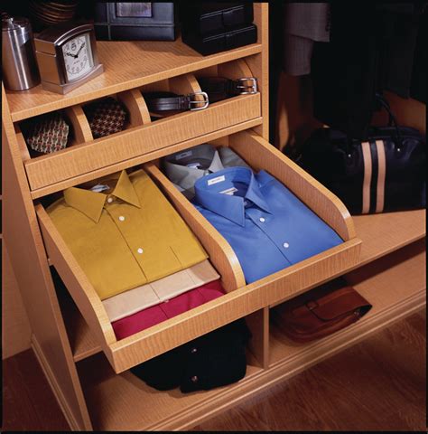 Some clothing types might need special storage considerations too. Pull-out Shirt Drawer - Contemporary - Closet Storage ...