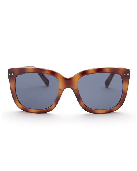 Lyst Cole Haan Honey Tortoise C6144 Xl Wayfarer Sunglasses In Blue