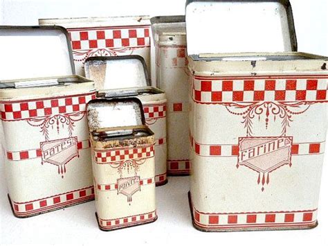 Reserved For Irene Antique French Kitchen Canisters Set Etsy