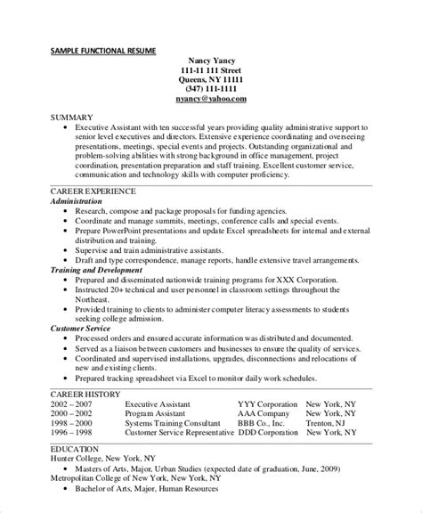 Functional Resume Sample In Word And Pdf Formats Photos