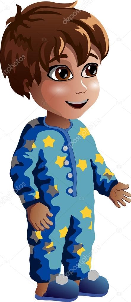 Niño Pequeño En Pijama Vector Gráfico Vectorial ©
