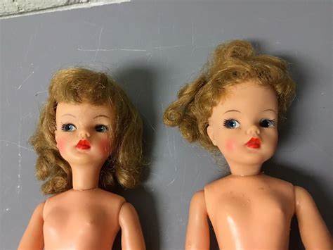 Vintage Tammy Dolls Bs 12 3 And Bs 12 5 Ideal Ash Brown Hair With Case And Clothes Ebay