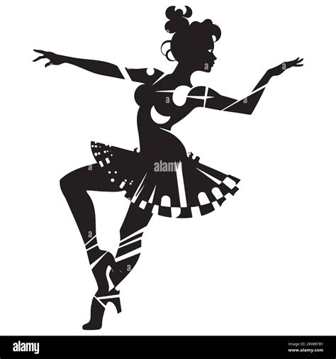 vector isolated silhouette of a dancing girl stock vector image and art alamy