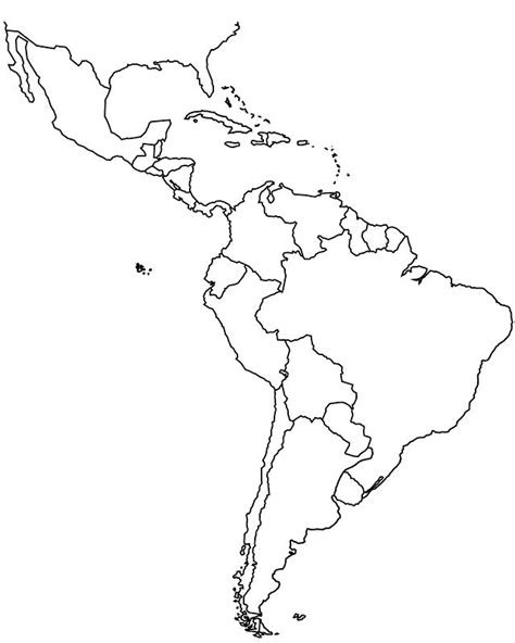 An Outline Map Of The Americas