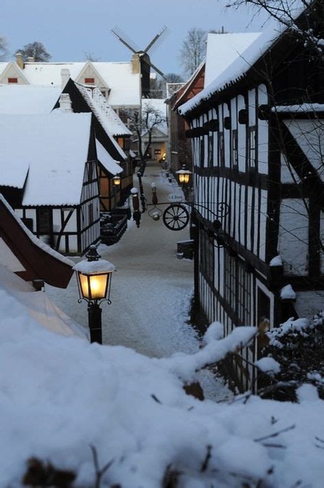 Snowy Village Aarhus Denmark With Images Winter Scenery Aarhus