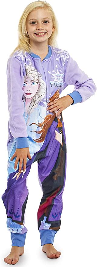 Disney Pijama Entero Niña Mono Forro Polar Frozen Onesie de Manga