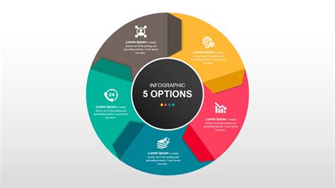 Round Infographic Diagram With Folded Arrows Powerpoint Template Ciloart