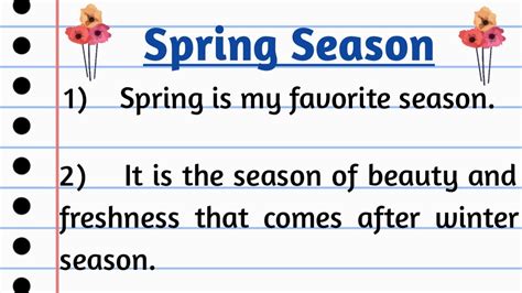 10 Lines On My Favourite Season Spring Season Essay On Spring Season