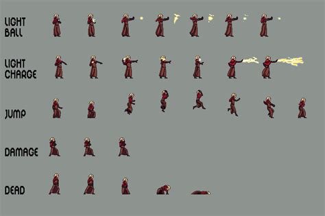 Free Wizard Sprite Sheets Pixel Art Download
