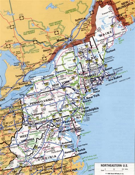Road Map Of The Eastern United States World Map