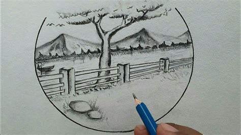 How To Draw Beautiful Scenery Of Nature For Beginners Easy Drawing