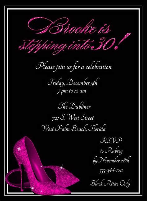 hot pink glitter shoes birthday invitation by announceitfavors adult birthday party