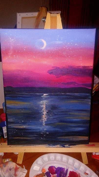 Ocean Sunset Acrylic Painting 8x10 Etsy In 2020 Sunset Painting