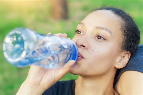 Woman Drink Water After Exercise Stock Photo Image Of Recreation
