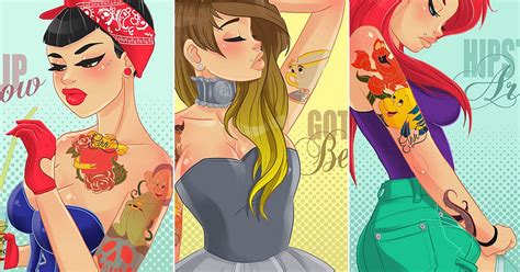 Disney Princesses Given Rebel Makeover With Tattoos Piercings And