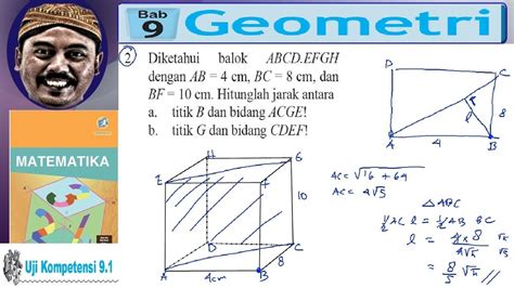 Jarak Titik Titik B Dan Bidang Acge Dimensi Geometri Kelas Bse