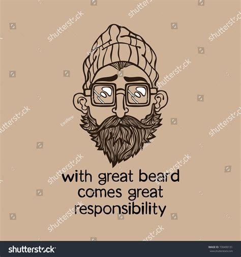 Great Beard Comes Great Responsibility Lettering Stock Vector Royalty