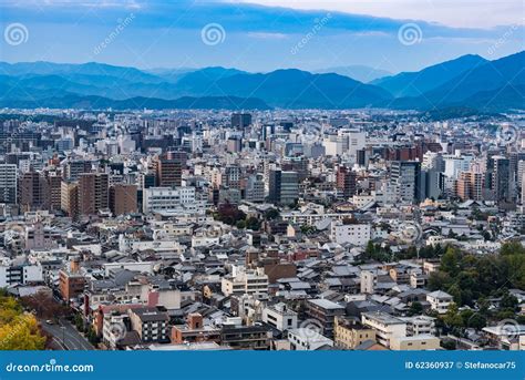 Aerial View Of Kyoto City At Dusk Stock Image Image Of Tourism