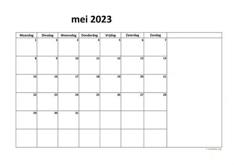 Kalender Mei 2023 Niederlande