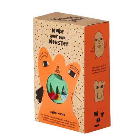 Add your logos, fonts, and color palettes to make consistent visuals every single time. Make Your Own Monster Kit by Donna Wilson. Made in the UK.