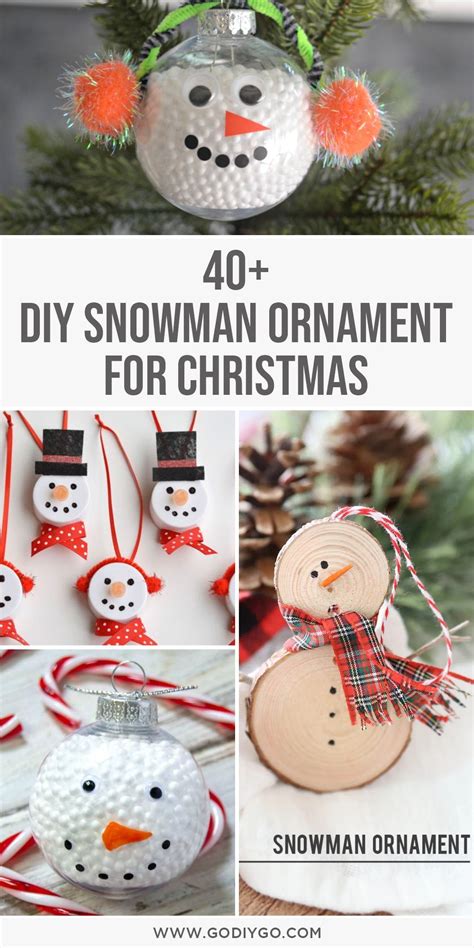 Snowman Ornament For Christmas With Text Overlay That Reads 40 Diy