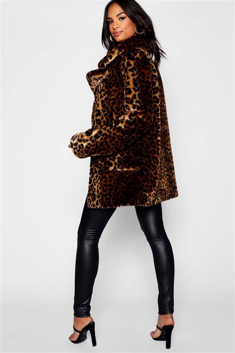 Tall Faux Fur Leopard Print Coat Leopard Print Coat Faux Fur Coats