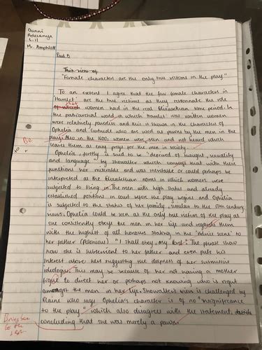 Ocr A Level English Literature Hamlet Exemplar Essays Teaching